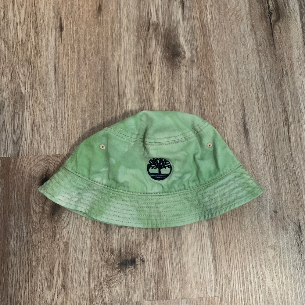 Vintage 90s Timberland cotton bucket hat in green navy - mens streetwear